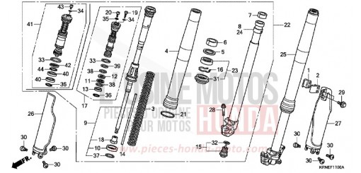 FOURCHETTE AVANT CRF250RB de 2011